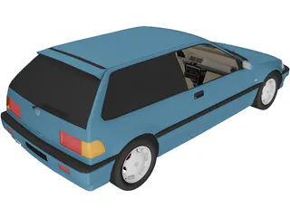 Honda Civic IV Hatchback (1987) 3D Model