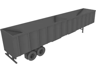 Hopper Bottom Trailer 3D Model