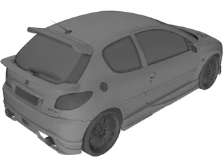 Peugeot 206 GTi 3D Model
