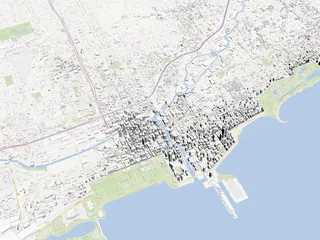 Chicago City Map 3D Model