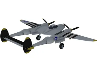 Lockheed P-38 Lightning 3D Model