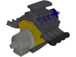 Hemi V8 Engine 3D Model