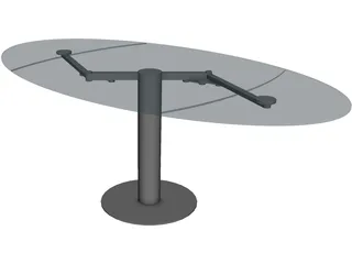 Oval Glass Table 3D Model