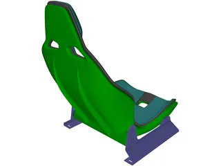 Carbon Fiber Seat with Rails 3D Model