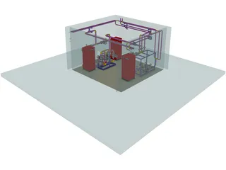 Electric Boiler Room 3D Model