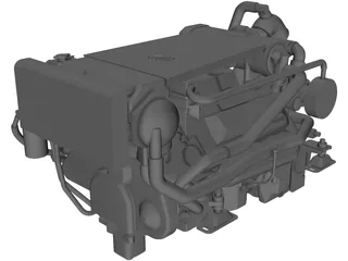 Yanmar Marine Engine Diesel 8LV 320HP 3D Model