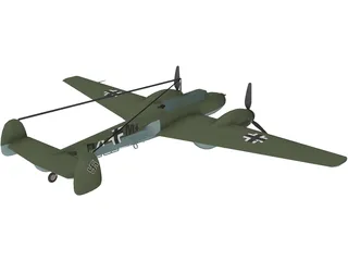 Messerschmitt BF-110 Winter Camo 3D Model