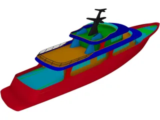Super Yacht 155feet 3D Model