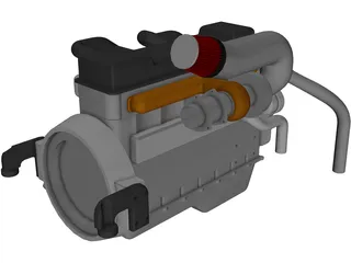 Heavy Duty Diesel Engine 3D Model