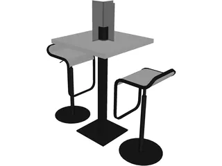 Barstool with Table 3D Model