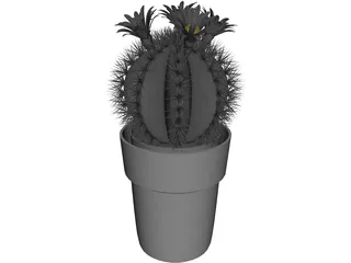 Cactus Pottet Round 3D Model