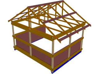 Shed Framing Run-in 3D Model