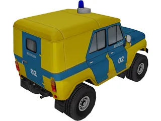 UAZ 469 Police 3D Model