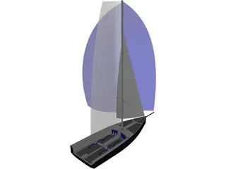 Mini Sail Boat 3D Model