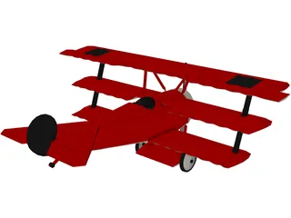 Fokker Dr.I Dreidecker Triplane 3D Model