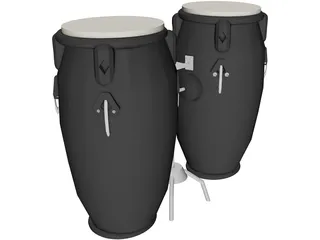 Bongo Percusion Instrument 3D Model