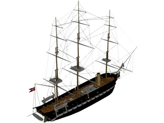 Jylland Frigate 3D Model