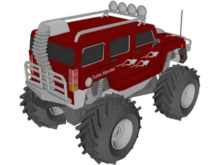 Hummer H3 4x4 Monster Truck 3D Model