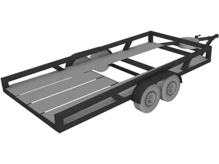 Car Trailer 3D Model