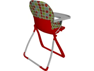 Baby Highchair 3D Model