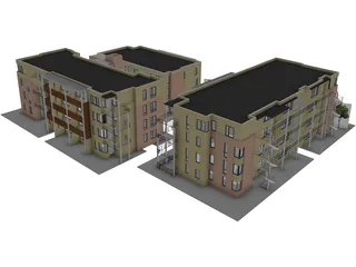 Condo Buildings 3D Model