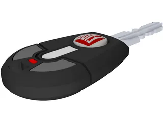 Fiat Car Key 3D Model