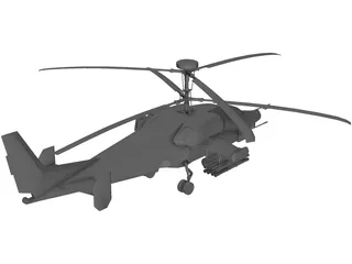 Kamov KA-58 Attack Helicopter 3D Model