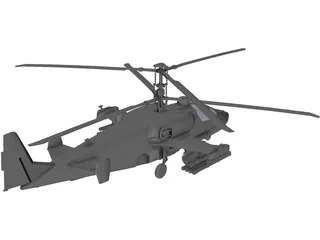 Kamov Ka-52 Attack Helicopter 3D Model