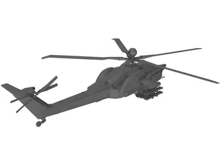 Mil MI-28N Attack Helicopter 3D Model