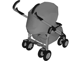 children Baby Carriage 3D Model