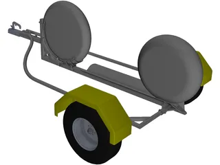 Collapsible Motorcycle Trailer 3D Model