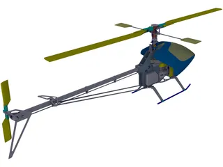 RC Helicopter for 90 engine 3D Model