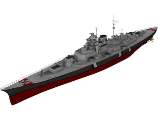 Battleship Tirpitz 3D Model