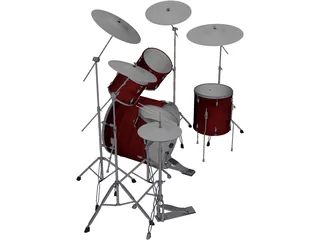 Pearl Drum Kit 3D Model