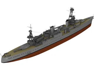 USS Chicago (CA-29) Northampton class Heavy Cruiser 3D Model