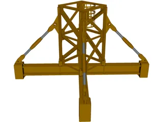 Crane Body Segment Ground Base 3D Model