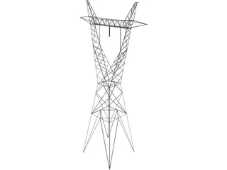 Transmission Tower 735kV 3D Model