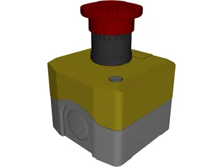 Emergency Stop Button 3D Model