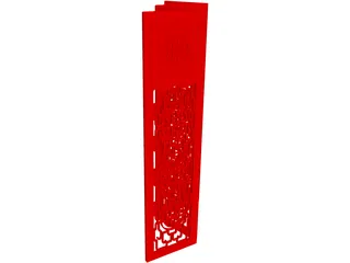 Oriental Red Panel 3D Model