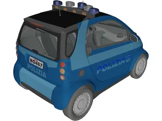 SMART Police Car 3D Model