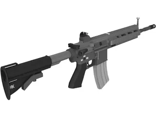 HK 416D 3D Model