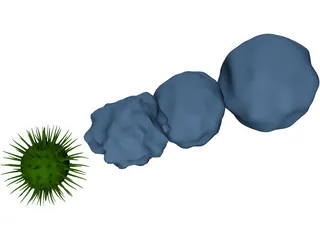 Cytology Cells Virus 3D Model