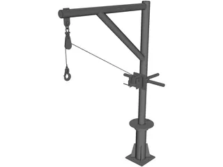 Davit Crane 1000 lbs 3D Model