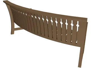 Curved Bench 3D Model