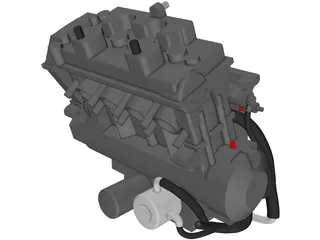 Honda CB600F Engine 3D Model