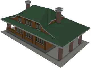 Wood House 3D Model