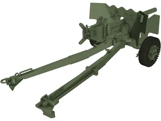 6 Pounder Anti-Tank Gun 3D Model