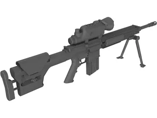 M110 Semi-Automatic Sniper System NV Scope 3D Model