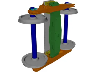 Wagon Chassis Bogie 3D Model