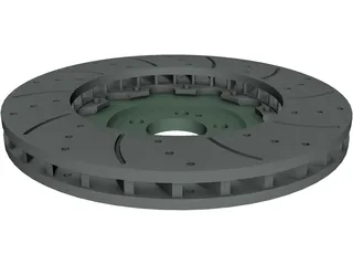 AMG Brake Rotor and Hub 3D Model